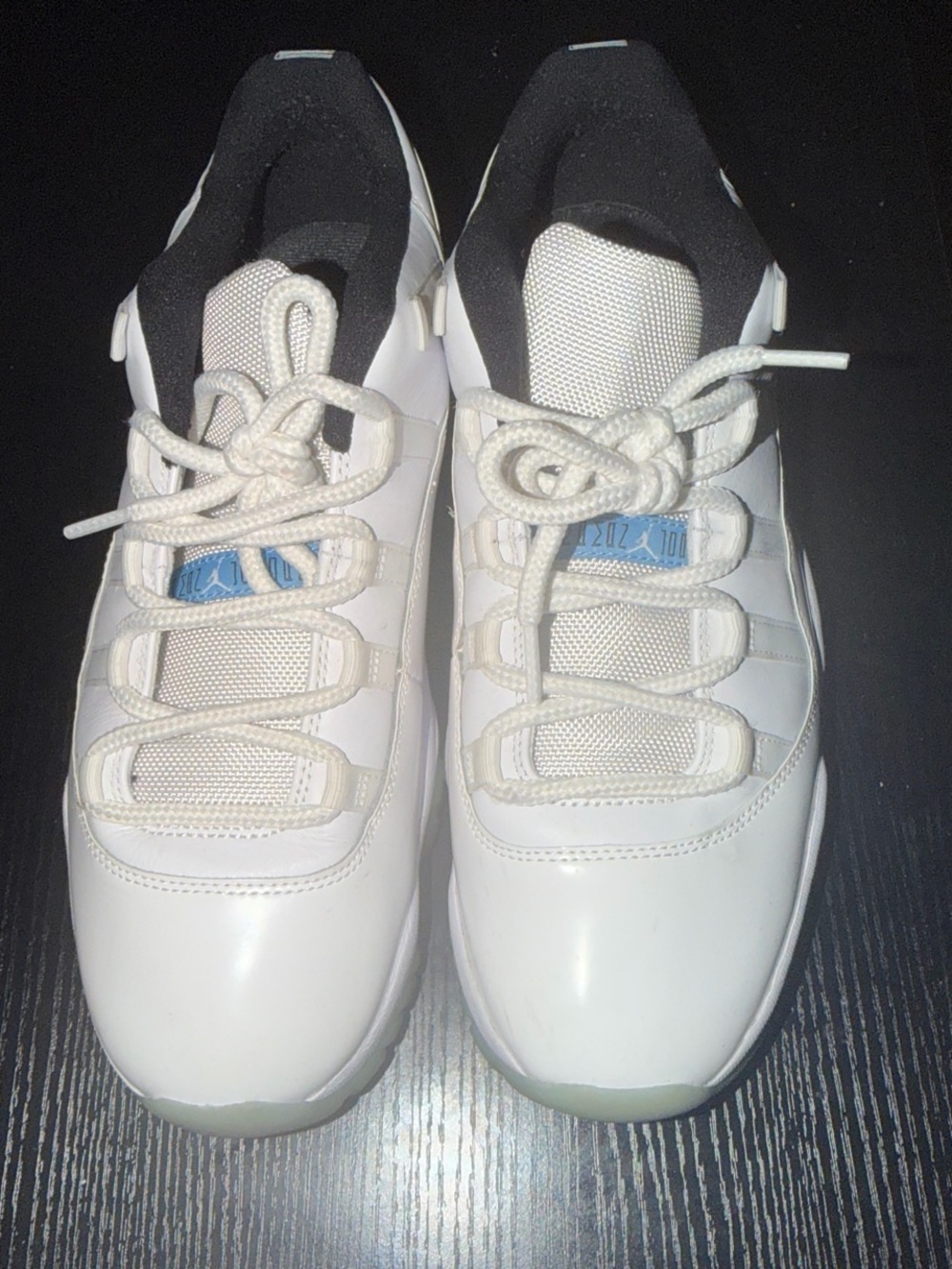 Jordan Kids White and Black Sneakers with Light Blue Accent